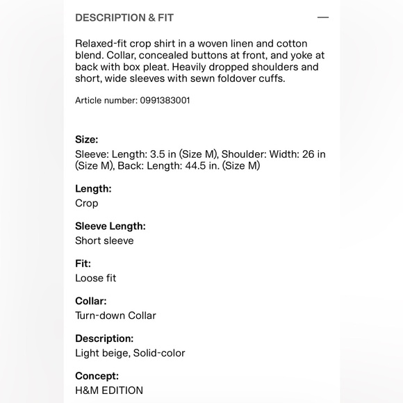 H&M BUTTON DOWN CROP TOP & HIGH WAIST SHORT SET SZ XS - Picture 5 of 5